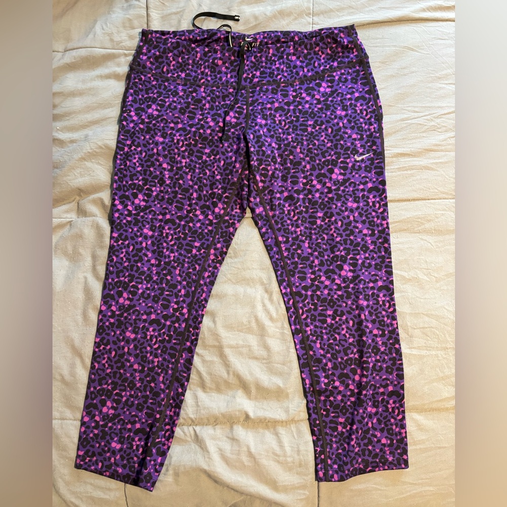 Nike Purple and Black Patterned Pants